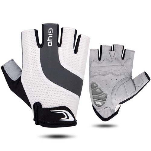 GIYO S-14 Bicycle Half Finger Gloves GEL Shock Absorbing Palm Pad Gloves, Size: S(Gray) GIYO S-14 Bicycle Half Finger Gloves GEL Shock Absorbing Palm Pad Gloves, Size: S(Gray)