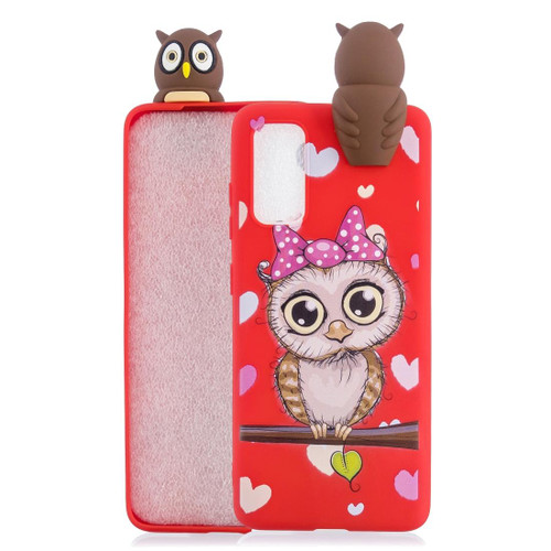 For Galaxy A41 Shockproof Cartoon TPU Protective Case(Red Owl) For Galaxy A41 Shockproof Cartoon TPU Protective Case(Red Owl)