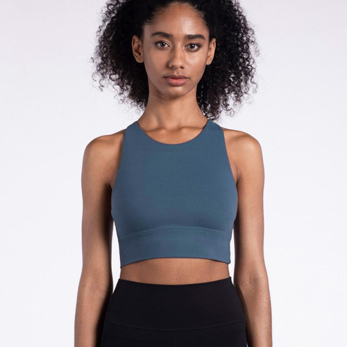 Shockproof Sports Underwear, Eiffel Small High Neck Yoga Bra (Color:Code Blue Size:M) Shockproof Sports Underwear, Eiffel Small High Neck Yoga Bra (Color:Code Blue Size:M)