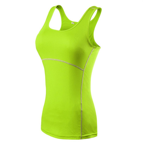 Tight Training Exercise Fitness Yoga Quick Dry Vest (Color:Fluorescent Green Size:M)