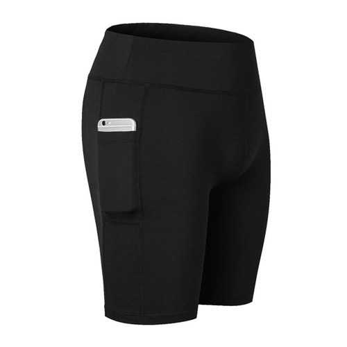 Fitness Running Stretch Tight Quick Dry Sweat Wicking 5-point Belt Pocket (Color:Black Size:M)