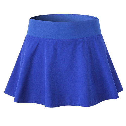 Tennis Dance Yoga Quick Drying Anti Light Lining Skirt Pants (Color:Blue Size:S)