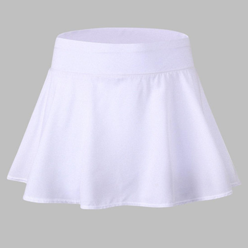 Tennis Dance Yoga Quick Drying Anti Light Lining Skirt Pants (Color:White Size:L)
