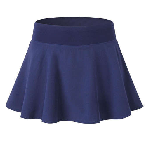 Tennis Dance Yoga Quick Drying Anti Light Lining Skirt Pants (Color:Navy Size:L)