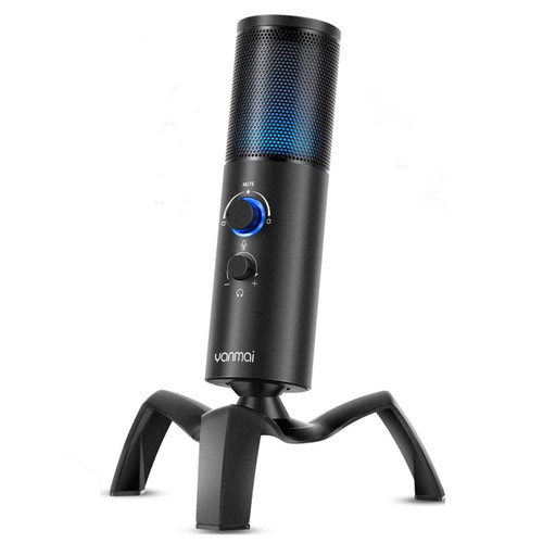 Yanmai Q18 USB Professional Computer Microphone Anchor Recording Karaoke Condenser Microphone (Black)