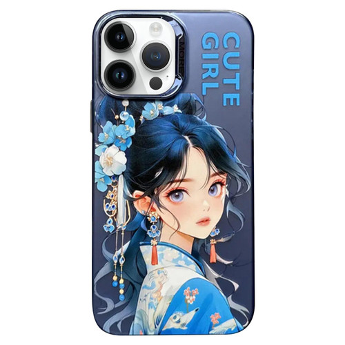 For iPhone 13 Pro Max Chinese Ancient Style Electroplated Lens Ring PC Hybrid TPU Phone Case(Purple Background Girl) For iPhone 13 Pro Max Chinese Ancient Style Electroplated Lens Ring PC Hybrid TPU Phone Case(Purple Background Girl)