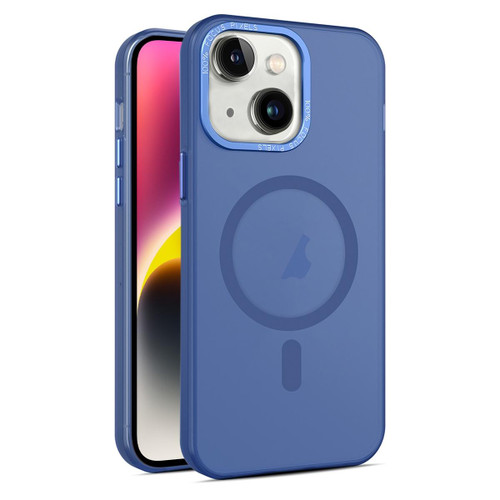 For iPhone 14 MagSafe Frosted Translucent Mist Phone Case(Royal Blue)