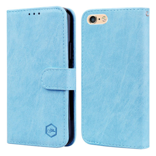 For iPhone 6 / 7 / 8 / SE 2022 Skin Feeling Oil Leather Texture PU + TPU Phone Case(Light Blue)