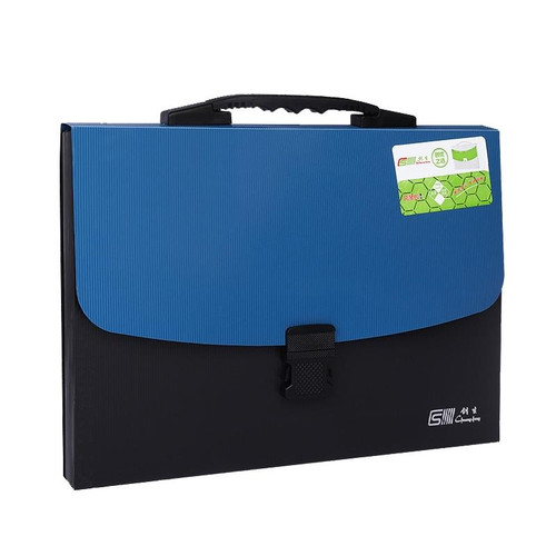 ChuangSheng A4 Hand Ventilation Piano Bag Student Document Storage Plastic Folder(8031 Blue Cover Black)