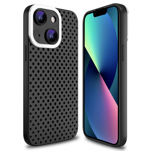 For iPhone 13 Hollow Heat Dissipation TPU Phone Case(Black)