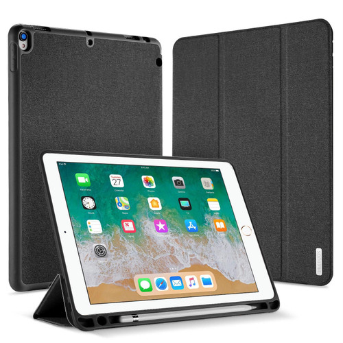 For iPad Air 10.5 (2019) / iPad Pro 10.5 DUX DUCIS Domo Series Horizontal Flip Magnetic PU Leather Case with 3-folding Holder & Pen Slot(Black)