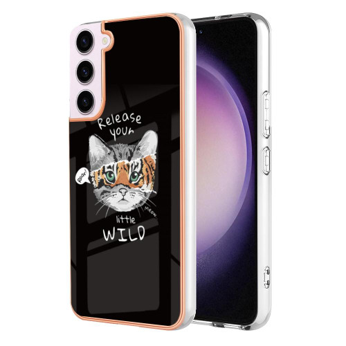 For Samsung Galaxy S22 5G Electroplating Marble Dual-side IMD Phone Case(Natural Growth)
