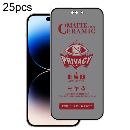 For iPhone 14 Pro Max 25pcs Full Coverage Privacy Ceramic Film