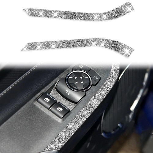 For Ford Mustang 2015-2020 Car Window Lift Side Diamond Decoration Sticker, Left and Right Drive