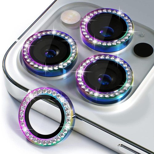 For iPhone 13 Pro / 13 Pro Max ENKAY AR Anti-reflection Individual Diamond Ring Camera Lens Glass Full Film(Colorful)