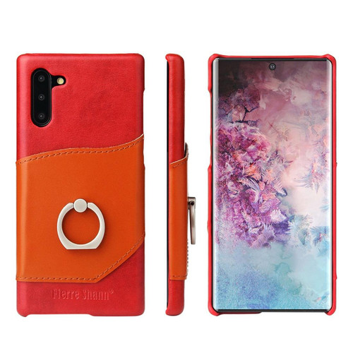 Fierre Shann Oil Wax Texture Genuine Leather Back Cover Case with 360 Degree Rotation Holder & Card Slot for Galaxy Note 10(Red) Fierre Shann Oil Wax Texture Genuine Leather Back Cover Case with 360 Degree Rotation Holder & Card Slot for Galaxy Note 10(Red)