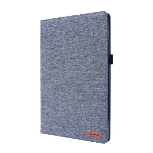 For Lenovo Tab P11 Pro Horizontal Flip TPU + Fabric PU Leather Protective Case with Name Card Clip(Dark Blue)
