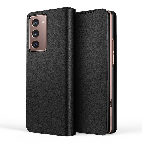 For Samsung Galaxy Z Fold2 5G Detachable Split Horizontal Flip Leather Case with Card Slots & Detachable Back Cover(Black)