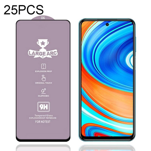 For Xiaomi Redmi Note 9 Pro Max 25 PCS 9H HD Large Arc High Alumina Full Screen Tempered Glass Film