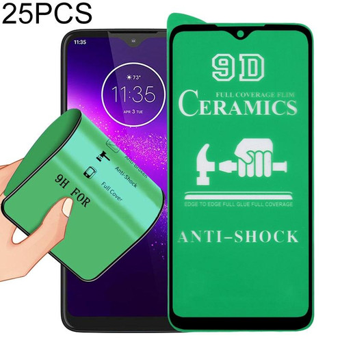 For Motorola One Macro 25 PCS 9D Full Screen Full Glue Ceramic Film