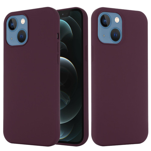 For iPhone 13 mini Shockproof Silicone Magnetic Magsafe Case (Plum Color)