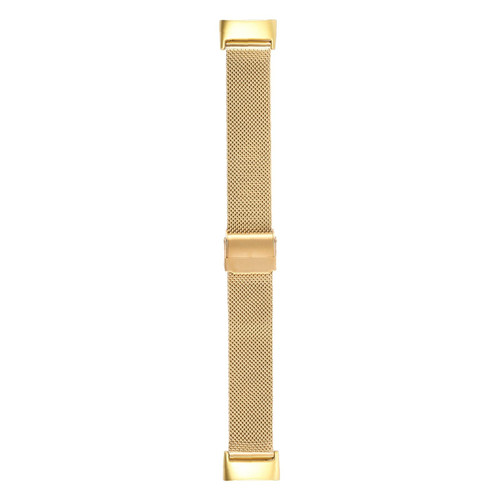 For Fitbit Charge 5 Milan Steel Double Buckles Strap Watch Band(Gold)