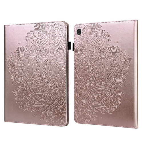 For Lenovo Tab M10 TB-X505L / TB-X505F / TB-X605L / TB-X605F & P10 TB-X705F / TB-X705L Peacock Embossed Pattern TPU + PU Leather Tablet Case(Rose Gold)