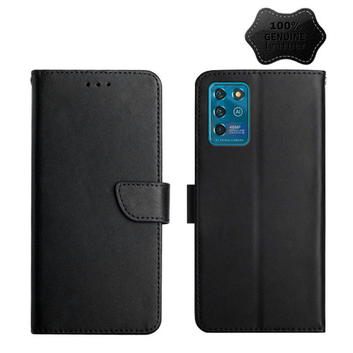 For ZTE Blade V30 Vita Genuine Leather Fingerprint-proof Horizontal Flip Phone Case(Black)