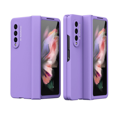 For Samsung Galaxy Z Fold3 5G 360 Full Body Hinge Flip Phone Case(Purple)