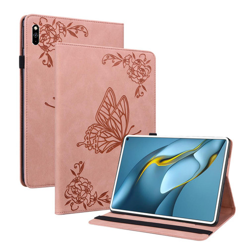 For Huawei MatePad Pro 10.8 2021 Butterfly Flower Embossed Leather Tablet Case(Rose Gold) For Huawei MatePad Pro 10.8 2021 Butterfly Flower Embossed Leather Tablet Case(Rose Gold)