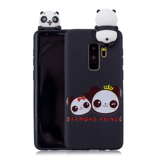 For Galaxy S9+ Shockproof Cartoon TPU Protective Case(Two Pandas)
