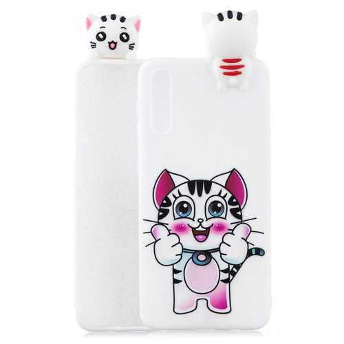 For Galaxy A50 Shockproof Cartoon TPU Protective Case(Cat)