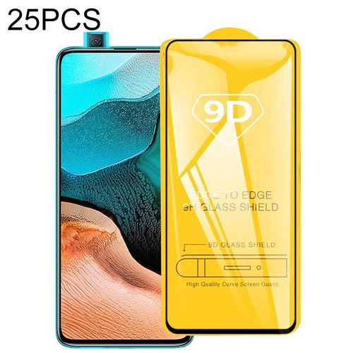 For Xiaomi Redmi K30 Pro 25 PCS 9D Full Glue Full Screen Tempered Glass Film