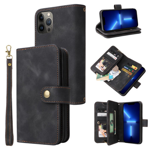 For iPhone 12 Pro Max Multifunctional Card Slot Zipper Wallet Flip Leather Phone Case(Black) For iPhone 12 Pro Max Multifunctional Card Slot Zipper Wallet Flip Leather Phone Case(Black)