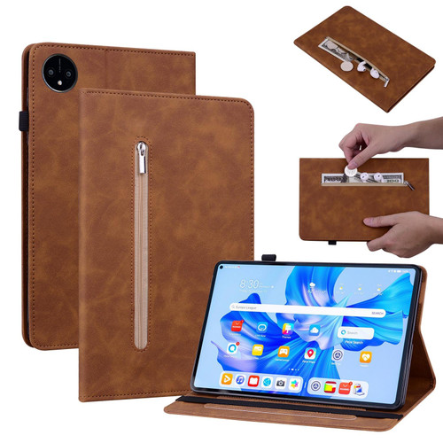 For Huawei MatePad Pro 11 2022 Skin Feel Solid Color Zipper Leather Tablet Case(Brown) For Huawei MatePad Pro 11 2022 Skin Feel Solid Color Zipper Leather Tablet Case(Brown)