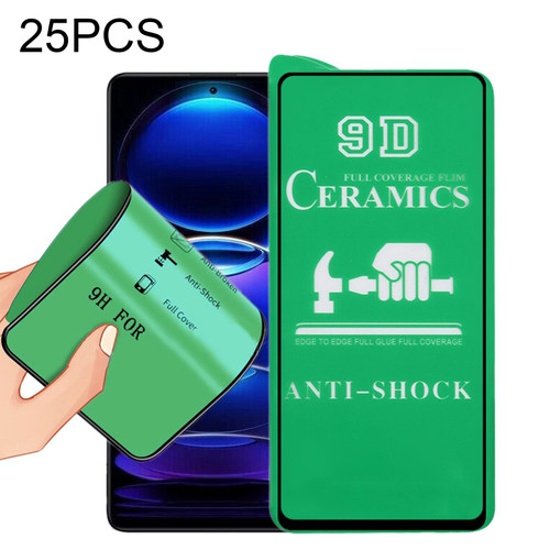 25pcs 9D Full Screen Full Glue Ceramic Film For Xiaomi Redmi Note 12 Pro/12 Pro+ Global/Note 12 4G Global/Note 12 Pro 4G/12R Pro