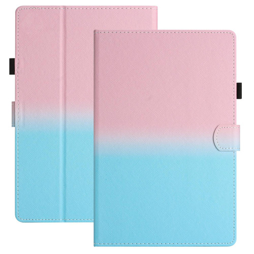 For Amazon Kindle Paperwhite 5 2021 Stitching Gradient Leather Tablet Case(Pink Blue)