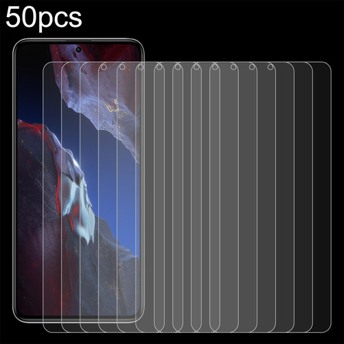 For Xiaomi Poco F5 Pro 50pcs 0.26mm 9H 2.5D Tempered Glass Film