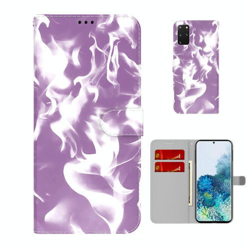 For Samsung Galaxy S20+ Cloud Fog Pattern Horizontal Flip Leather Case with Holder & Card Slot & Wallet(Purple)
