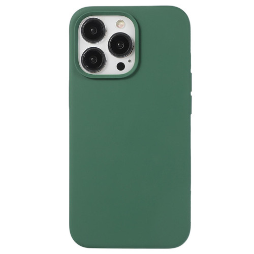 For iPhone 14 Pro Liquid Silicone Phone Case(Clover Green)