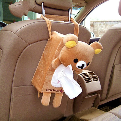 Cartoon Plush Tissue Pumping Car Back Bags