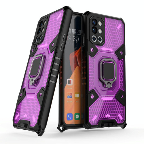 For OnePlus 9R Space PC+TPU Ring Holder Protective Case(Purple)