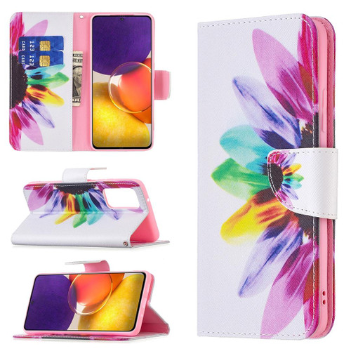 For Samsung Galaxy A82 5G Colored Drawing Pattern Horizontal Flip Leather Case with Holder & Card Slots & Wallet(Sun Flower)