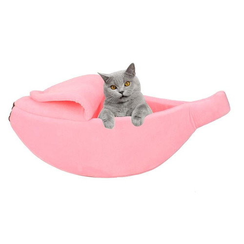 Creative Kennel Banana Shape Cat Litter Winter Warm Pet Nest, Size:M(Pink) Creative Kennel Banana Shape Cat Litter Winter Warm Pet Nest, Size:M(Pink)