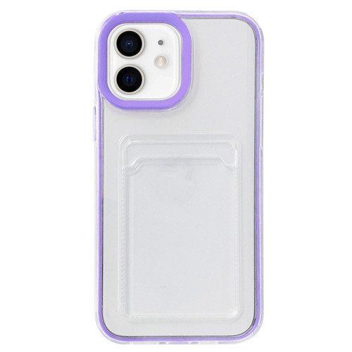 For iPhone 11 Full-coverage 360 Clear PC + TPU Shockproof Protective Case with Card Slot (Purple)
