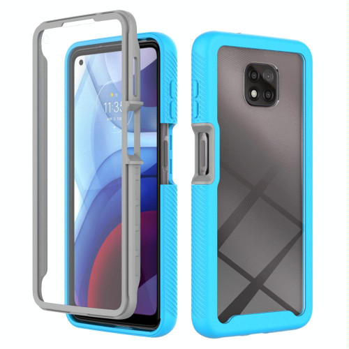 For Motorola Moto G Power(2021) Starry Sky Solid Color Series Shockproof PC + TPU Case with PET Film(Sky Blue) For Motorola Moto G Power(2021) Starry Sky Solid Color Series Shockproof PC + TPU Case with PET Film(Sky Blue)