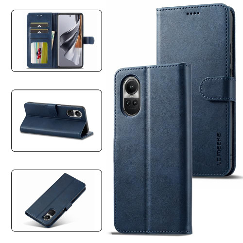 For OPPO Reno10 / Reno10 Pro 5G Global LC.IMEEKE Calf Texture Horizontal Flip Leather Case(Blue) For OPPO Reno10 / Reno10 Pro 5G Global LC.IMEEKE Calf Texture Horizontal Flip Leather Case(Blue)