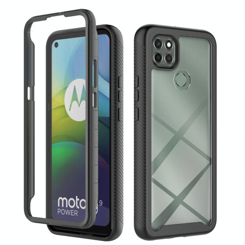For Motorola Moto G9 Power(2021) Starry Sky Solid Color Series Shockproof PC + TPU Case with PET Film(Black)