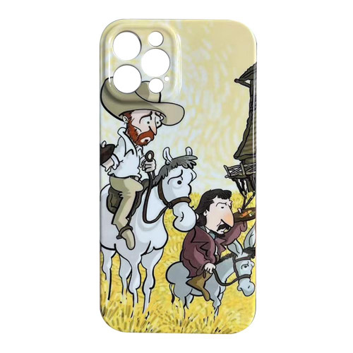 For iPhone SE 2022/2020 / 8 / 7 Oil Painting Pattern Glossy PC Phone Case(Horse Riding)