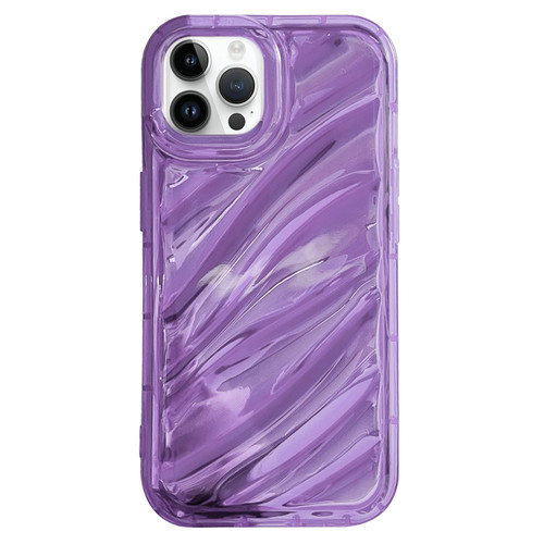 For iPhone 14 Pro Laser Sequin Waves TPU Phone Case(Purple)